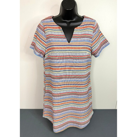 Ellison Dresses & Skirts - Ellison Women's Size Small Multicolored Stripe Tunic Mini Shift Dress Boho 90s